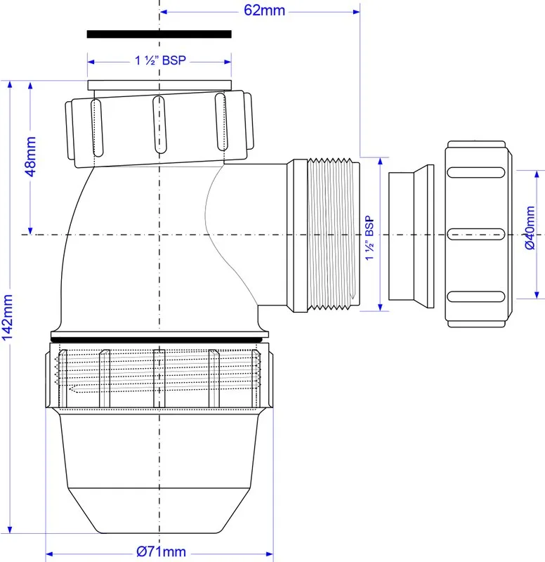 Сифон для раковины McAlpine MRSK2-NW-MINI Sancos — официальный сайт