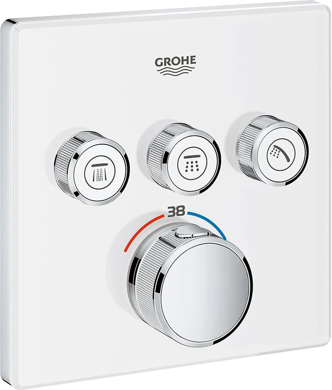 Термостатический смеситель встраиваемый Grohe Grohtherm SmartControl 29157LS0 для душа, moon white Sancos — официальный сайт
