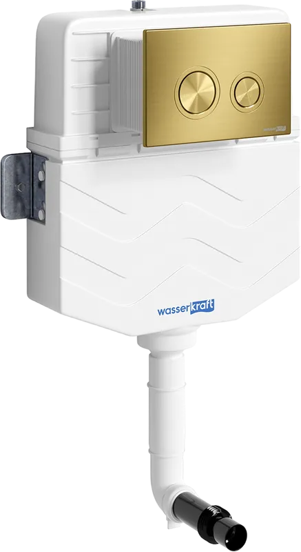 Смывной бачок скрытого монтажа Wasserkraft Aller 10TLT.031.ME.MG01, с кнопкой смыва матовое золото Sancos — официальный сайт