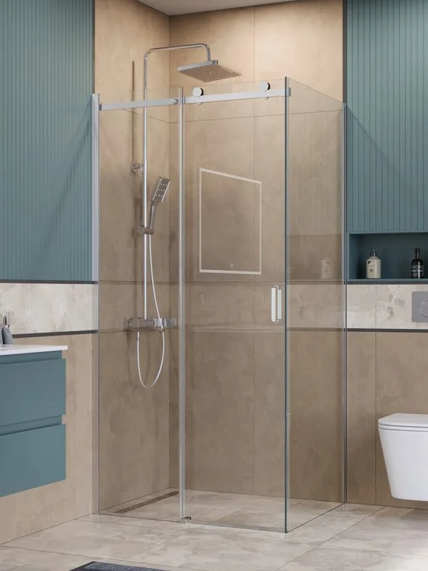 Душевой уголок BelBagno Soft Close-2 AH-1-100/90-C-Cr профиль хром Sancos — официальный сайт