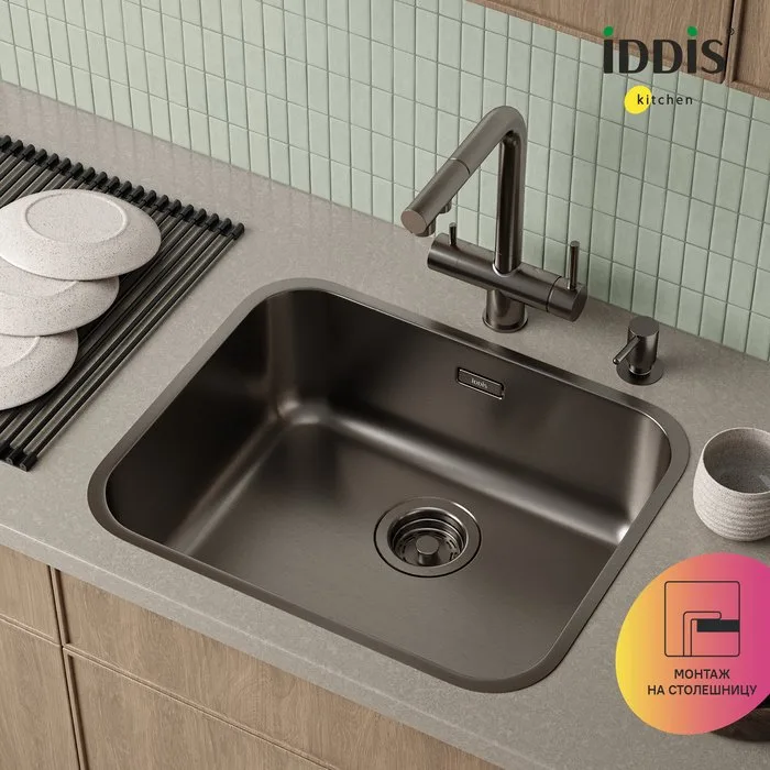 Мойка кухонная IDDIS Mate MAT53GMi77 графит Sancos — официальный сайт
