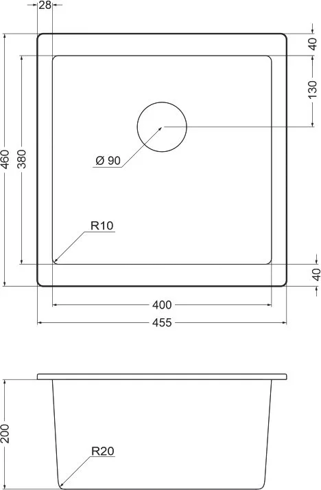 Мойка кухонная Emar Quartz EMQ-1455.P, антрацит Sancos — официальный сайт