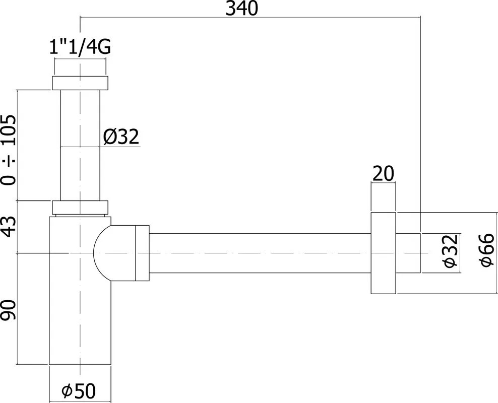 Сифон для раковины Paffoni Minimal ZACC240CR, хром Sancos — официальный сайт