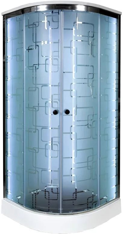 Душевая кабина DTO EM1590 90х90, LED с гидромассажем, профиль хром, стекло матовое с узором Sancos — официальный сайт