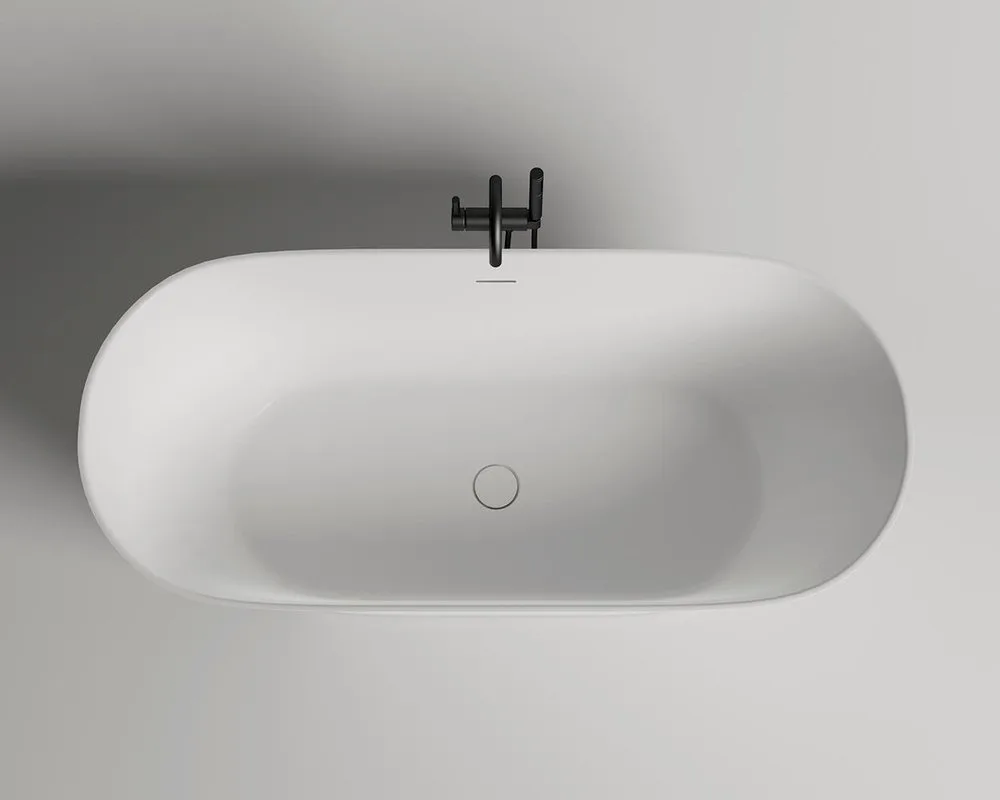 Ванна из искусственного камня Salini Mona S-Stone 180x80 см, отдельностоящая, матовая белая, овальна Sancos — официальный сайт