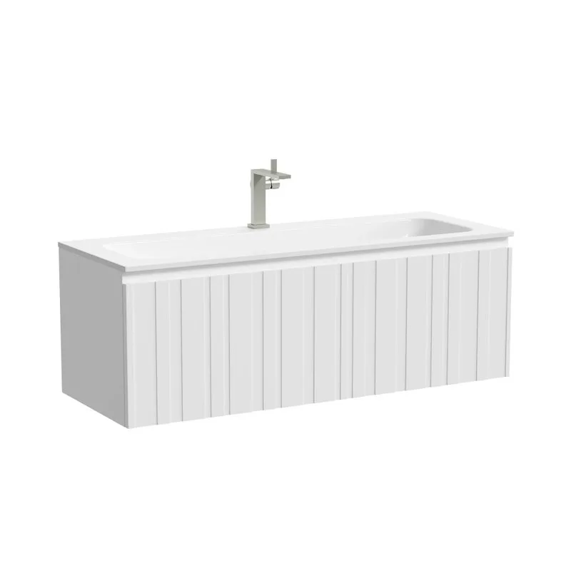 Тумба подвесная SANCOS Ламель 120 c одним ящиком, белый матовый LM120W Sancos — официальный сайт