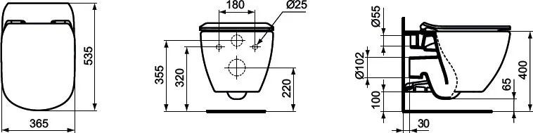 Чаша для унитаза подвесного Ideal Standard Tesi T007901 Sancos — официальный сайт