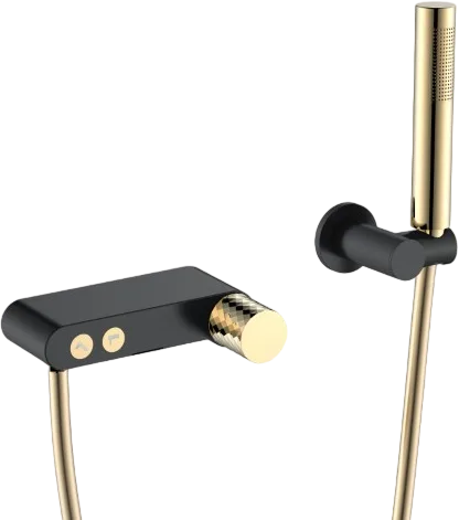 Смеситель для ванны с душем Boheme Stick 123-BG, black diamond gold Sancos — официальный сайт