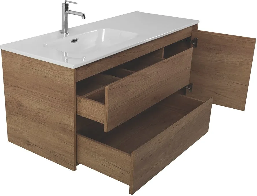 Тумба под раковину без столешницы BelBagno Kraft 120 L, 2 ящика, дверца, rovere nebrasca nature Sancos — официальный сайт