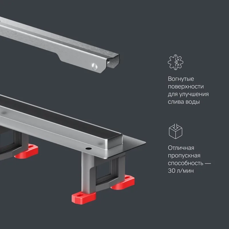 Душевой трап (лоток) AM.PM MasterFlow Slim line 60 см, сталь матовая Sancos — официальный сайт