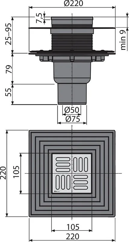 Душевой трап AlcaPlast APV2324 Sancos — официальный сайт