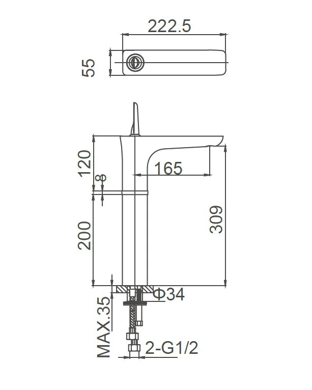 Смеситель для раковины Wonzon & Woghand Shark WW-48B1104-CR хром Sancos — официальный сайт