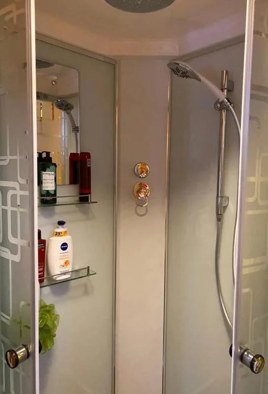 Душевая кабина DTO EM1590 90х90, профиль хром, стекло матовое с узором Sancos — официальный сайт