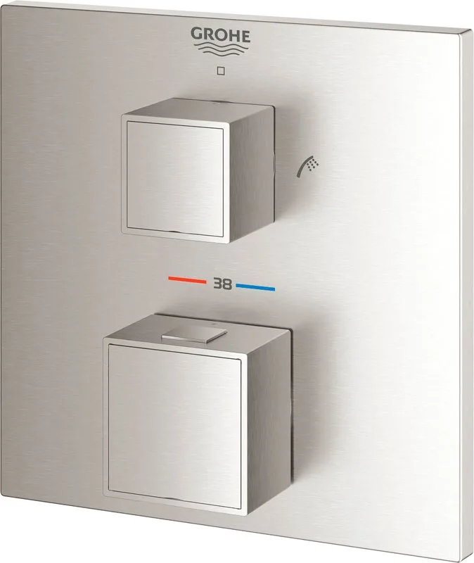 Термостатический смеситель встраиваемый Grohe Grohtherm Cube 24155DC0 для ванны с душем, суперсталь Sancos — официальный сайт