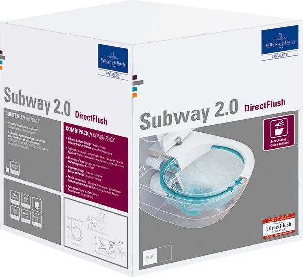 Унитаз подвесной Villeroy & Boch Subway 2.0 5614R2R1 CeramicPlus, глянцевый белый Sancos — официальный сайт