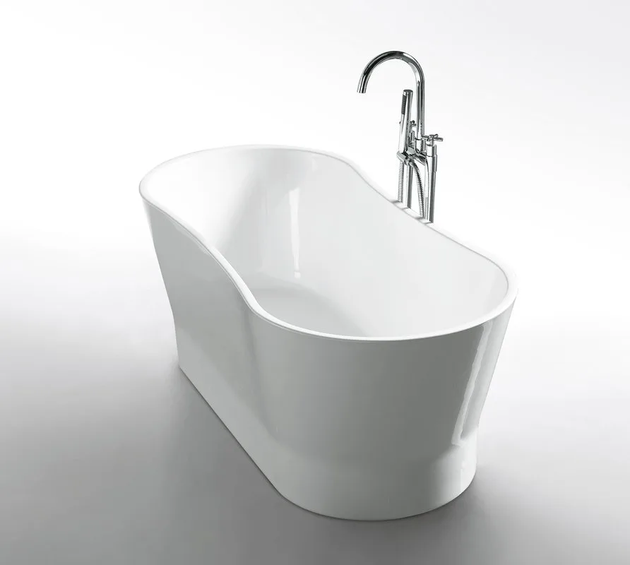 Акриловая ванна BelBagno BB406-1650-730 165x70 см, отдельностоящая, белая, овальная, на ножках Sancos — официальный сайт
