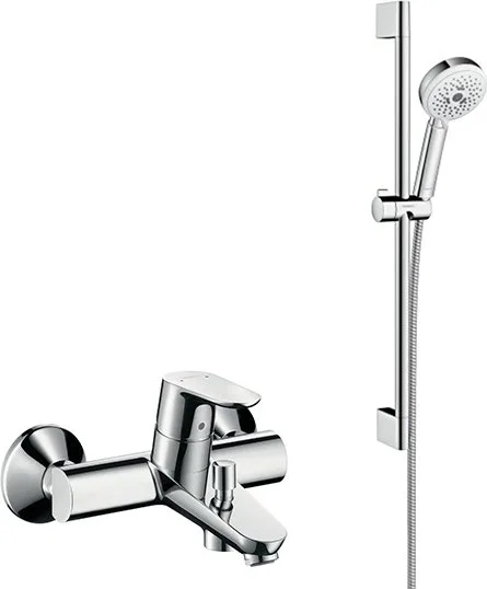 Смеситель для ванны с душем Hansgrohe Focus E2 31940000, + Душевой гарнитур Hansgrohe Crometta 100 M Sancos — официальный сайт