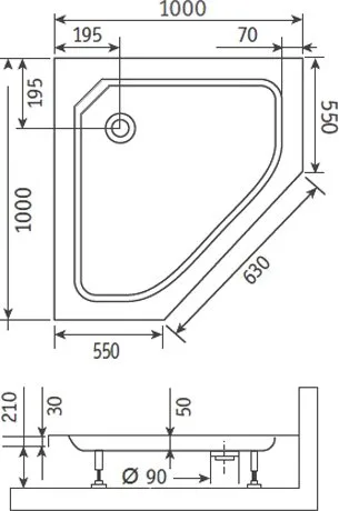 Поддон для душа RGW Style TR 100x100x21 Sancos — официальный сайт