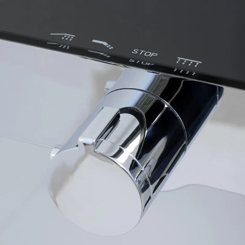 Душевая стойка Wasserkraft Abens 2000 A114.258.218.CB Thermo, с термостатом, черная Sancos — официальный сайт