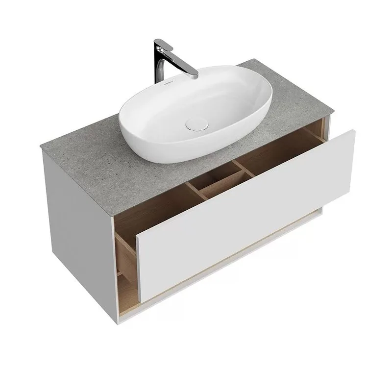 Тумба под раковину без столешницы KERAMA MARAZZI Plaza Modern 100 подвесная, с ящиком и полкой, бела Sancos — официальный сайт