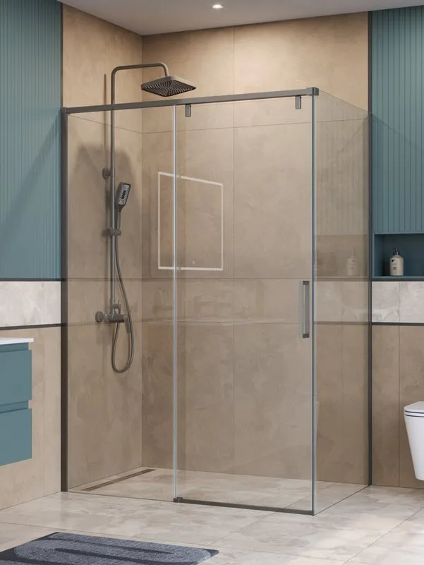 Душевой уголок BelBagno Soft Close-1 AH-1-130/100-C-GM профиль оружейная сталь Sancos — официальный сайт