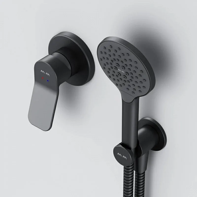 Душевой комплект AM.PM X-Joy FB85A2H022 С ВНУТРЕННЕЙ ЧАСТЬЮ, для душа, чёрный Sancos — официальный сайт