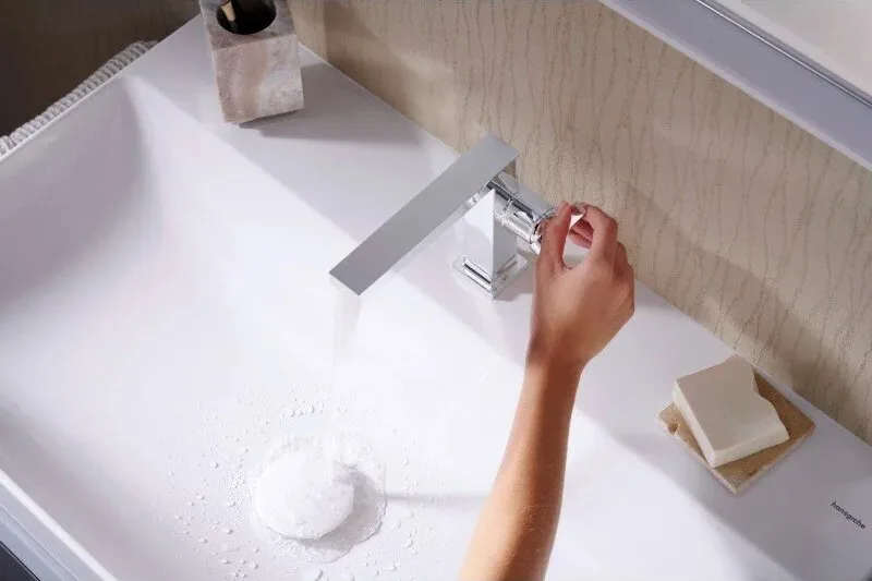 Смеситель для раковины Hansgrohe Tecturis E 110 Fine 73020000 хром Sancos — официальный сайт