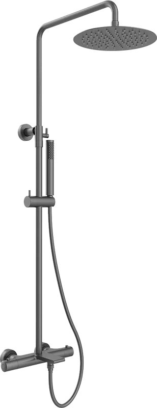 Душевая стойка Vincea Vogue VSFS-1V1TGM, с термостатом, вороненая сталь Sancos — официальный сайт