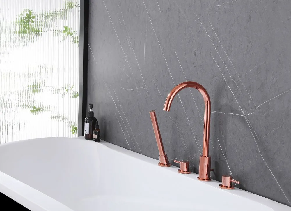 Смеситель на борт ванны Abber Wasser Kreis AF8113RG, розовое золото Sancos — официальный сайт