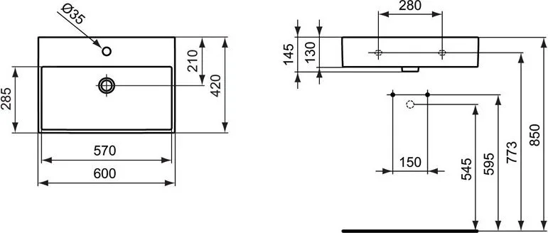 Накладная раковина Ideal Standard Strada K077801 60 см Sancos — официальный сайт