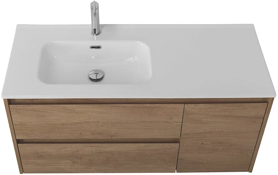 Тумба под раковину без столешницы BelBagno Kraft 100 L, 2 ящика, дверца, rovere nebrasca nature Sancos — официальный сайт