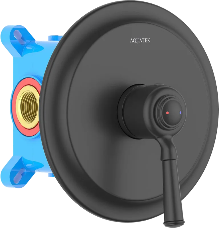 Встраиваемый смеситель AQUATEK Классик AQ1566MB С ВНУТРЕННЕЙ ЧАСТЬЮ, матовый черный Sancos — официальный сайт