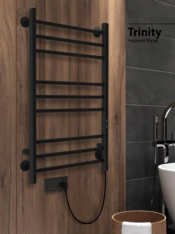 Полотенцесушитель электрический Indigo Line Trinity LСLTE80-50BRRt черный муар Sancos — официальный сайт