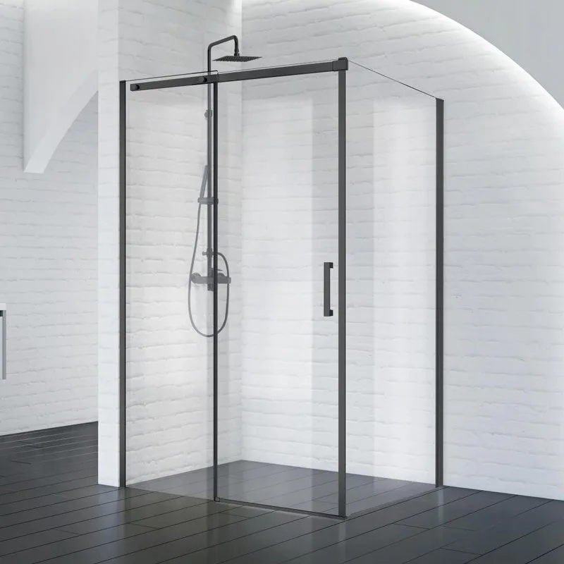 Душевой уголок BelBagno Acqua -AH-1-150/90-C-NERO профиль черный матовый Sancos — официальный сайт