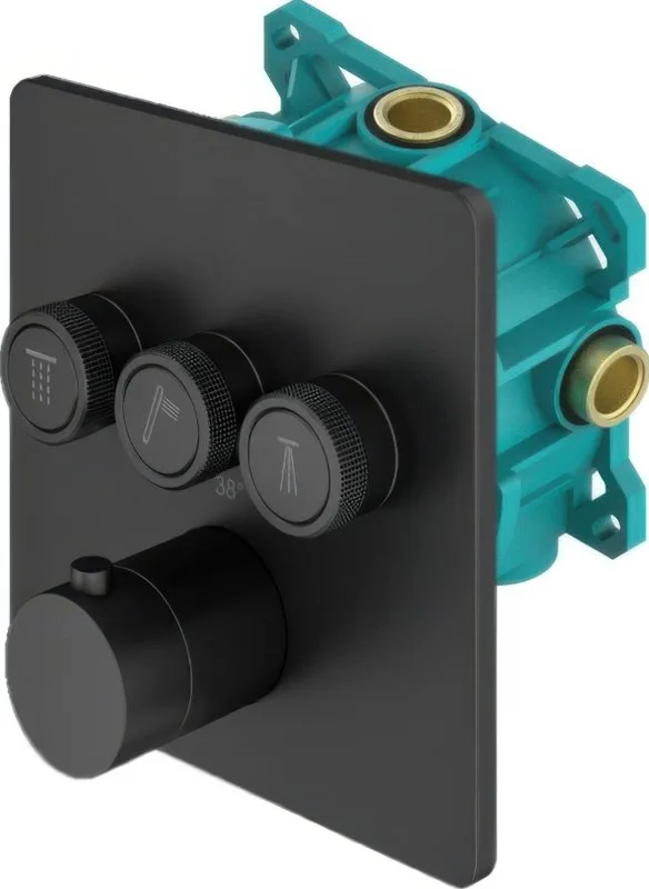 Термостатический смеситель встраиваемый Plumberia Selection PSBOX KITPSB2903NO С ВНУТРЕННЕЙ ЧАСТЬЮ,  Sancos — официальный сайт
