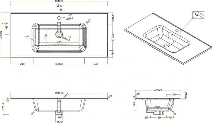Мебельная раковина BelBagno BB1000ETL Sancos — официальный сайт