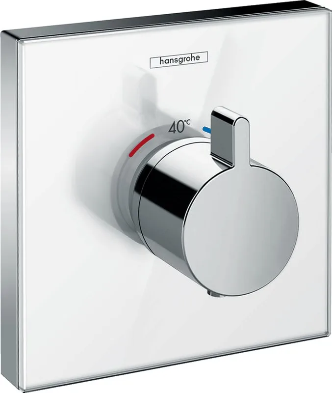 Термостатический смеситель встраиваемый Hansgrohe ShowerSelect Glass Highflow 15734400, матовый белы Sancos — официальный сайт